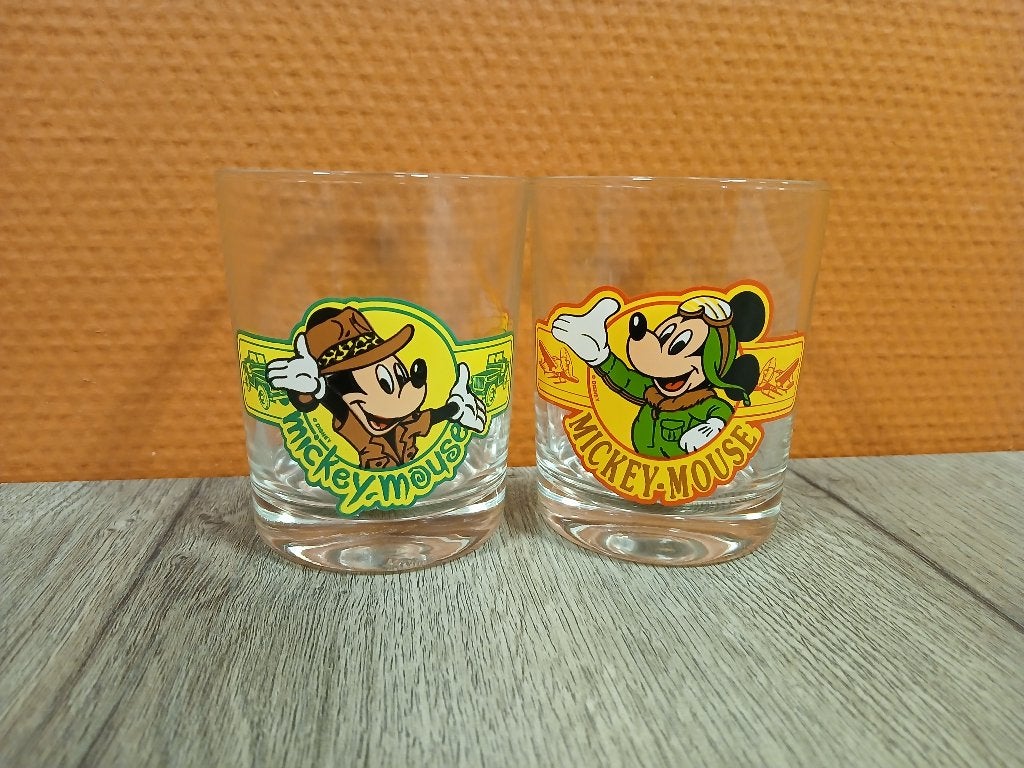 Disney Mickey Mouse Glazen, Ophalen of Verzenden, Mickey Mouse, Zo goed als nieuw, Servies