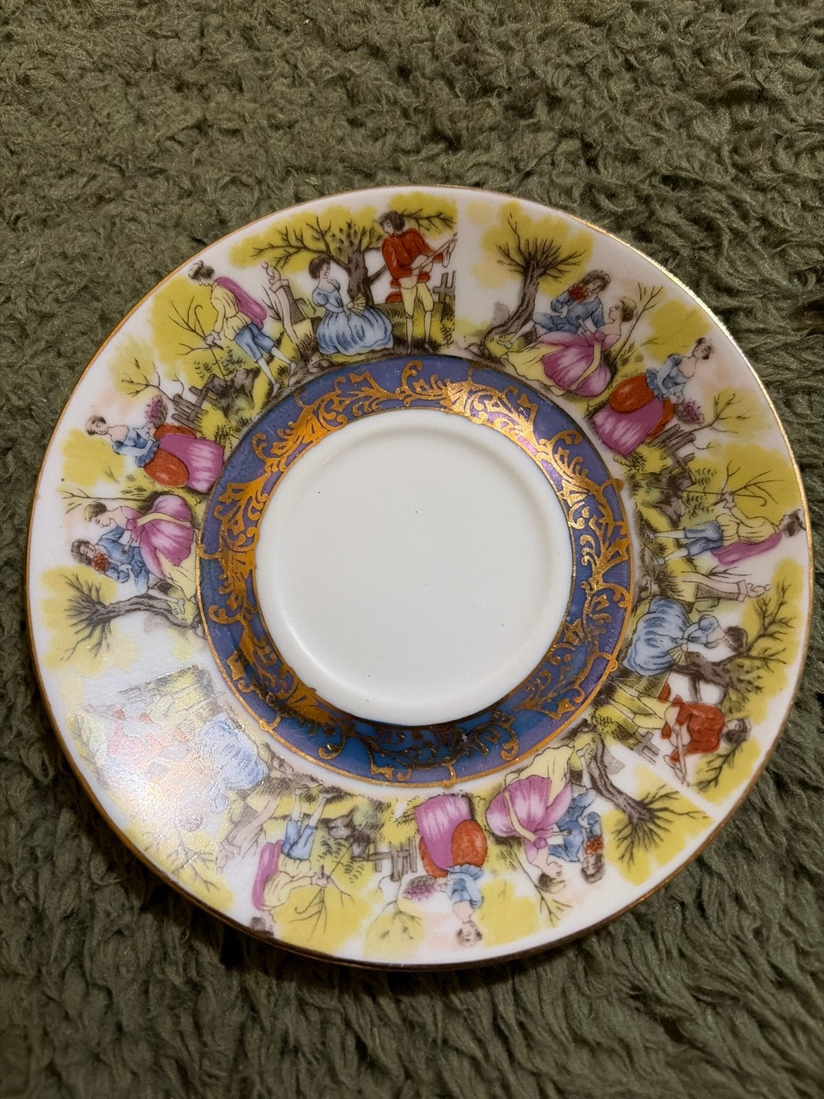 Vintage Krone Porzellan Kop en Schotel Set met Romantische S, Ophalen