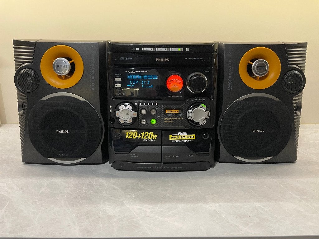 Philips FW-C505 Mini Hi-Fi Systeem 3-CD Carrousel MAX Sound, Ophalen, Philips, Gebruikt, MP3-aansluiting