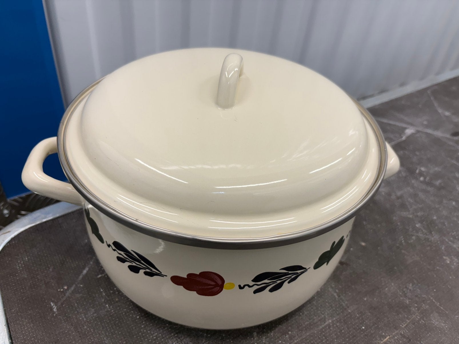 Prachtige 4l boerenbont pan voor stampot of soep, Gietijzer, Div, Ophalen of Verzenden, Zo goed als nieuw
