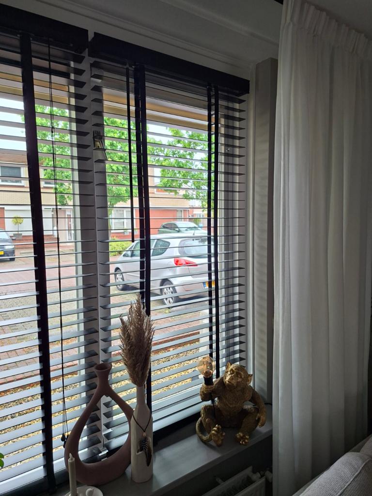 Zwarte houten jaloezieën 80x180 cm, Huis en Inrichting, Ophalen, Modern, Klassiek, Zwart, 50 tot 100 cm