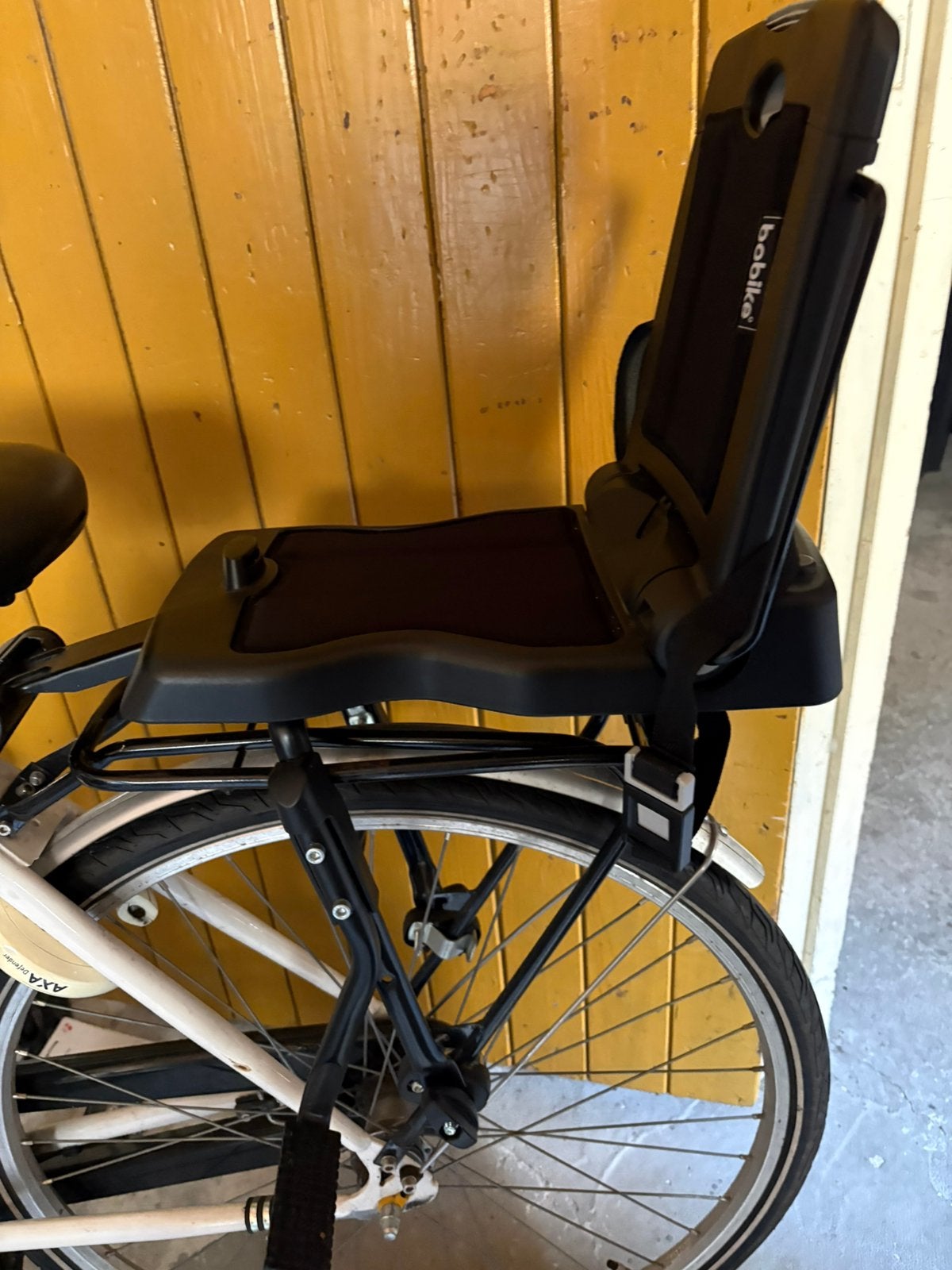 Bobike fietsstoeltje bevestigd op zadelstang, Ophalen, Achterzitje, Voetsteuntjes, 22 t/m 36 kg