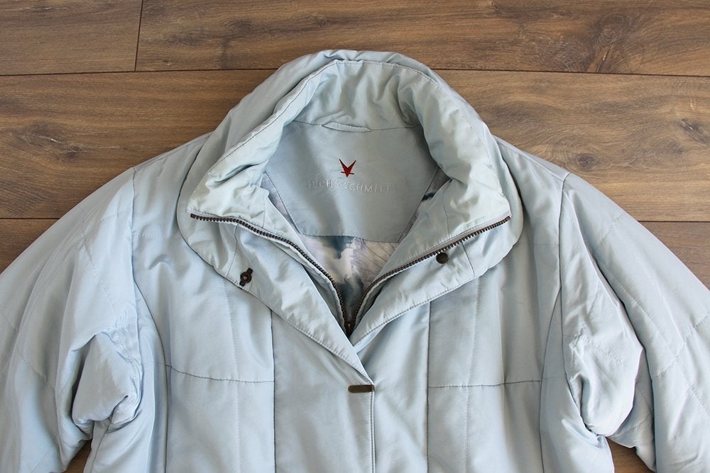 Mooie Gewatteerde Fuchs Schmitt Dames Jas 5 (Maat 46) € 70,-, Blauw, Maat 46/48 (XL) of groter, Ophalen of Verzenden, Zo goed als nieuw