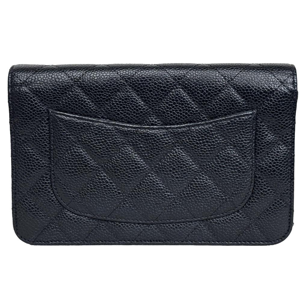 Chanel caviar WOC wallet on chain crossbody zilver silver image 3