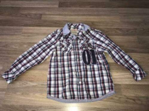Vingino 6 116 overhemd blouse ruitjes nette blouse, Verzenden, Overhemd of Blouse, Zo goed als nieuw, Vingino