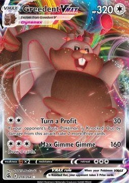 Pokemon - Greedent VMAX (FST 218) Ultra rare.., Ophalen of Verzenden, Nieuw, Losse kaart, Foil