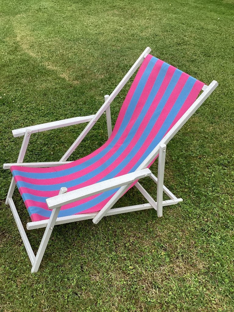 Strandstoel, Ophalen, Gebruikt, Hout, Verstelbaar