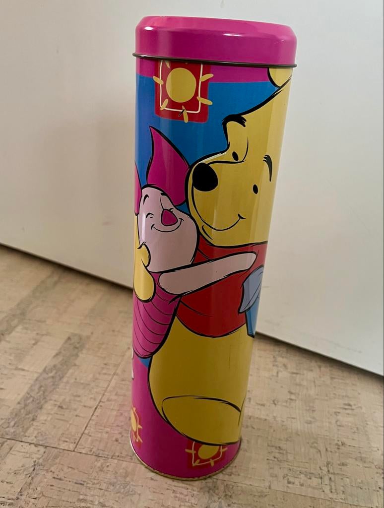 Winnie de Poeh en Knorretje bewaarblik roze, Ophalen of Verzenden, Gebruikt, Overige typen