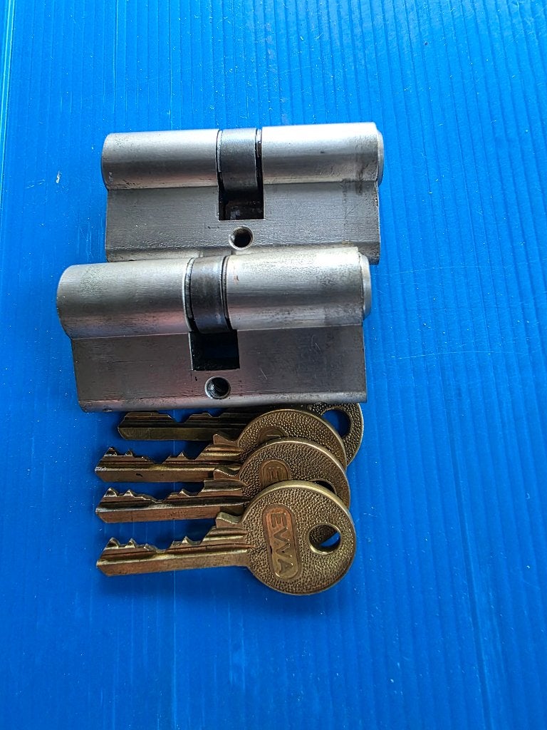 Cilindersloten EVVA, Doe-het-zelf en Verbouw, Ophalen of Verzenden, Gebruikt, Koper of Messing, Slot