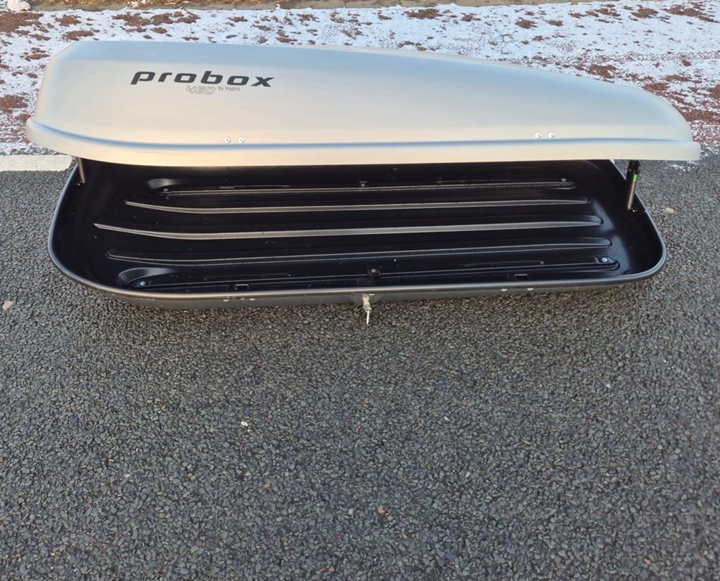 Zeer mooie grote Hapro Probox 460 EF grijze dakkoffer skibox, Auto diversen, Dakkoffers, Ophalen of Verzenden, Zo goed als nieuw