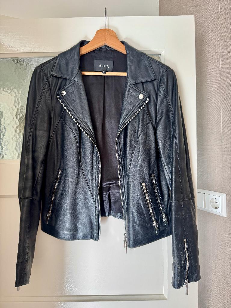 Dames leren jas zwart Arma M, Kleding | Dames, Jassen | Zomer, Ophalen, Gedragen, Maat 38/40 (M), Zwart