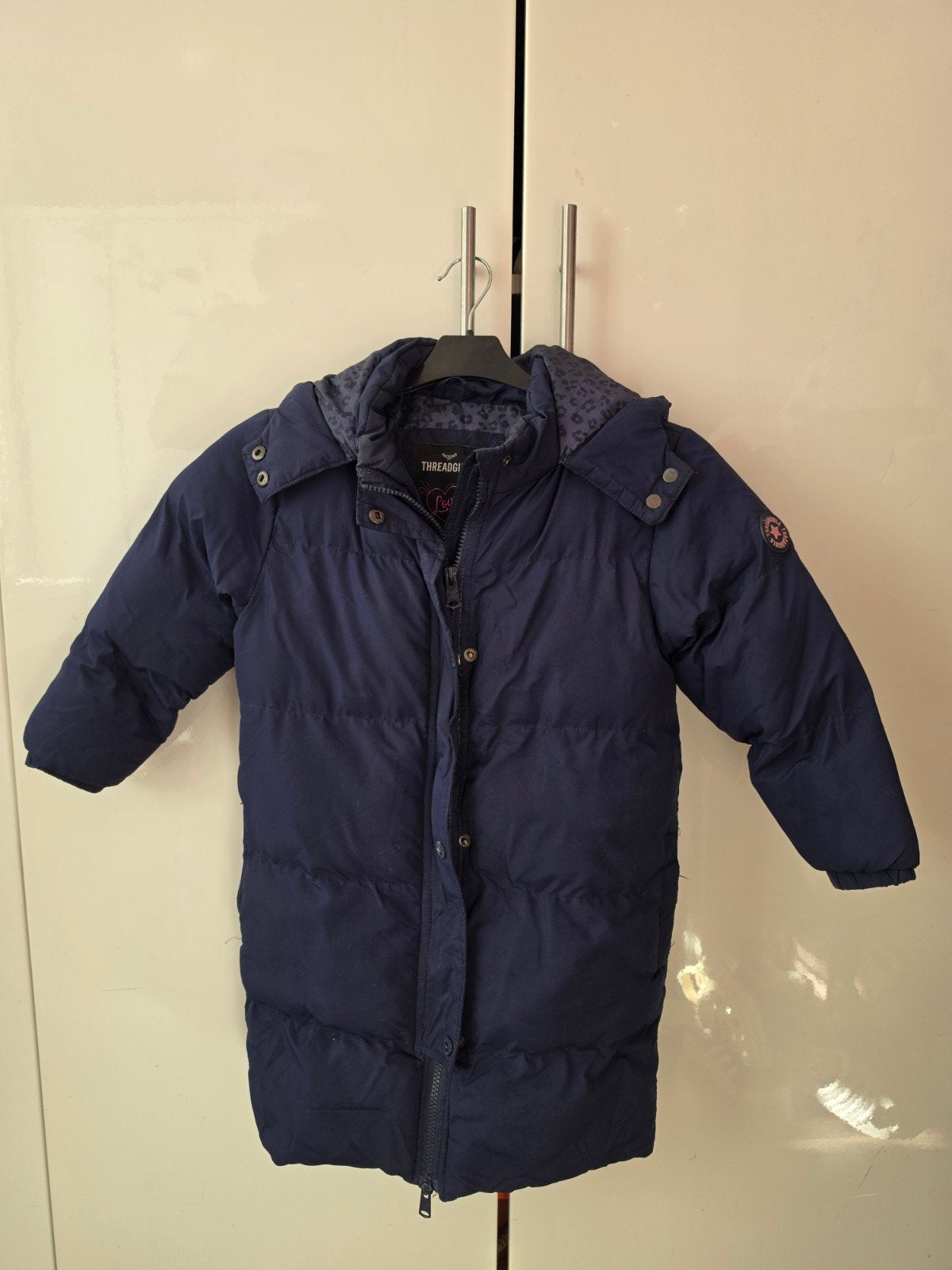 Donkerblauwe Threadgirls winterjas voor meisjes, Ophalen of Verzenden, Gebruikt, Threadgirls, Meisje