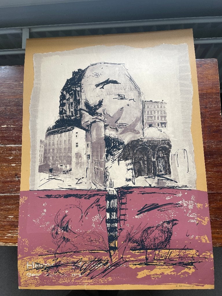 litho Duitse kunstenaar H. Welemeirs?, Gesigneerd, Ophalen of Verzenden, Overige onderwerpen, Lithografie