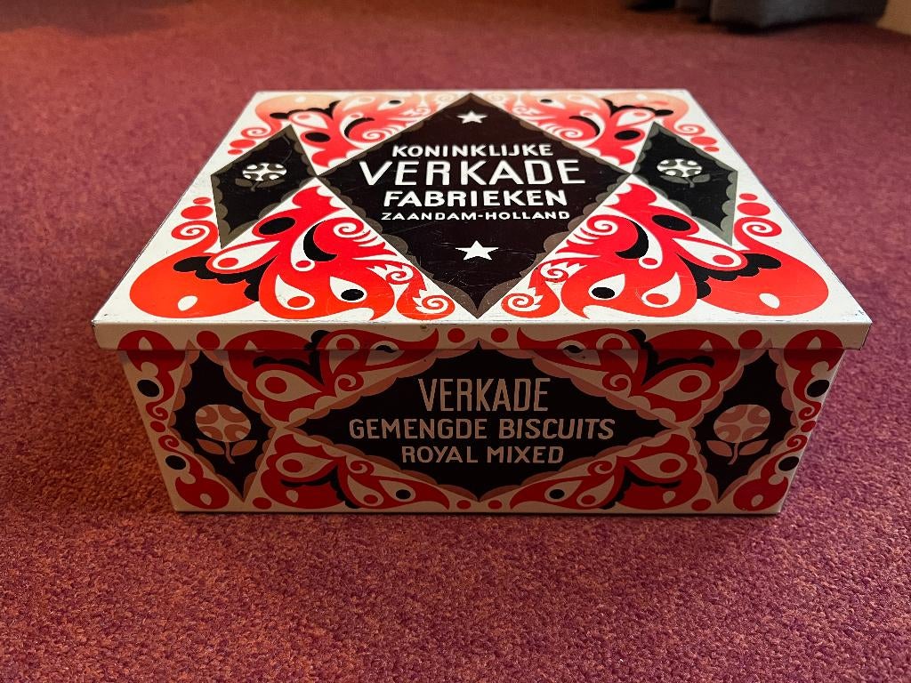 Verkade blik traditioneel groter formaat, Ophalen of Verzenden, Gebruikt, Koek(jes), Verkade