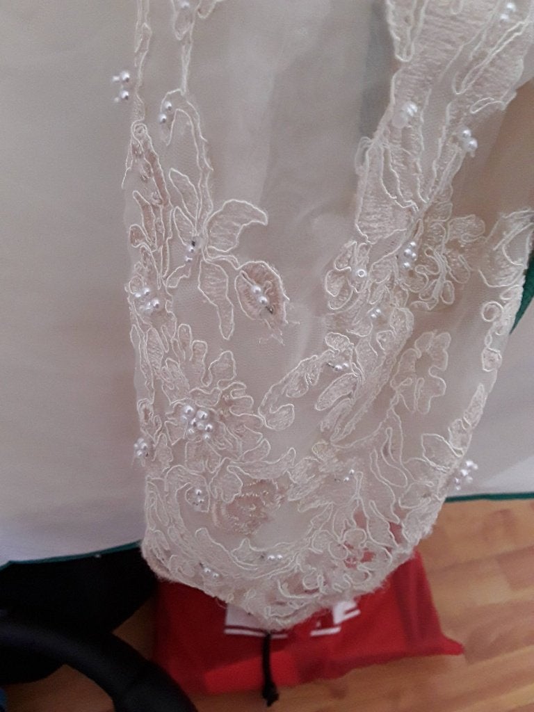 Mooie trouwjurk maat 38, Kleding | Dames, Ophalen of Verzenden, Zo goed als nieuw, Beige, Trouwjurk
