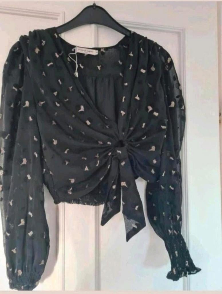 Blouse met rok setje maat S merk drole de copine, Zwart, Ophalen of Verzenden, Zo goed als nieuw, Maat 36 (S)