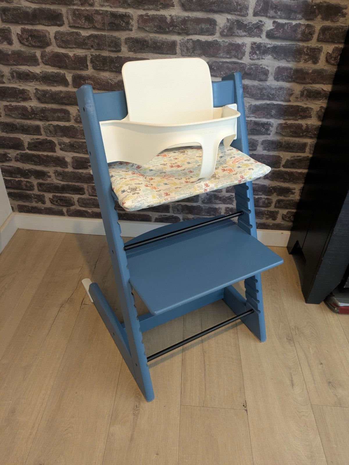 Stokke TrippTrapp stoel ( Baby Blue).+. babyzit en kussentje, Ophalen, Meegroeistoel, Stoelverkleiner
