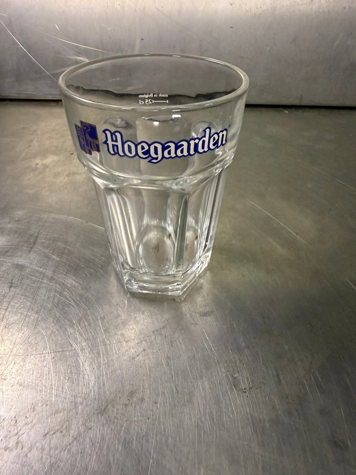 4 Hoegaarden glazen, Ophalen of Verzenden, Zo goed als nieuw, Glas of Glazen, Overige merken
