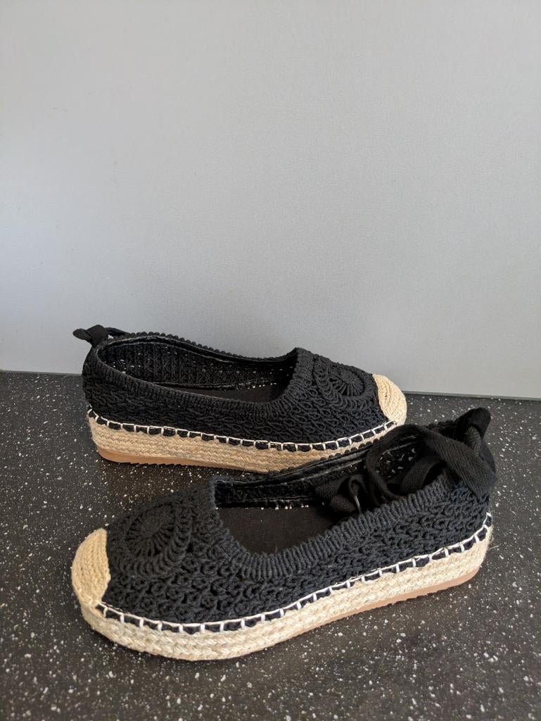 Espadrilles zwart maat 38 NIEUW!, Zwart, Nieuw, Ophalen of Verzenden, Espadrilles of Moccasins