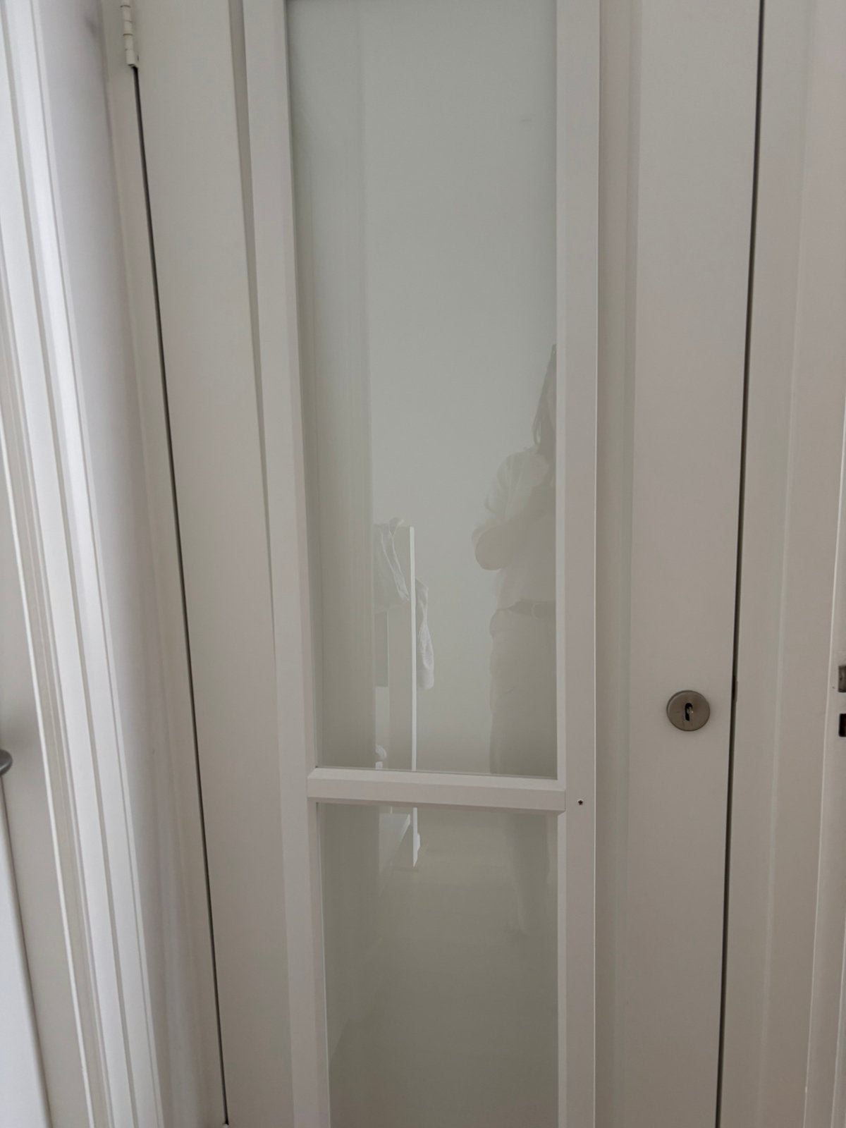 2 Vitrinedeuren Oxberg  IKEA 40x192, Ophalen, Minder dan 50 cm, Glas, Strak witte deuren met glas boven en onder.