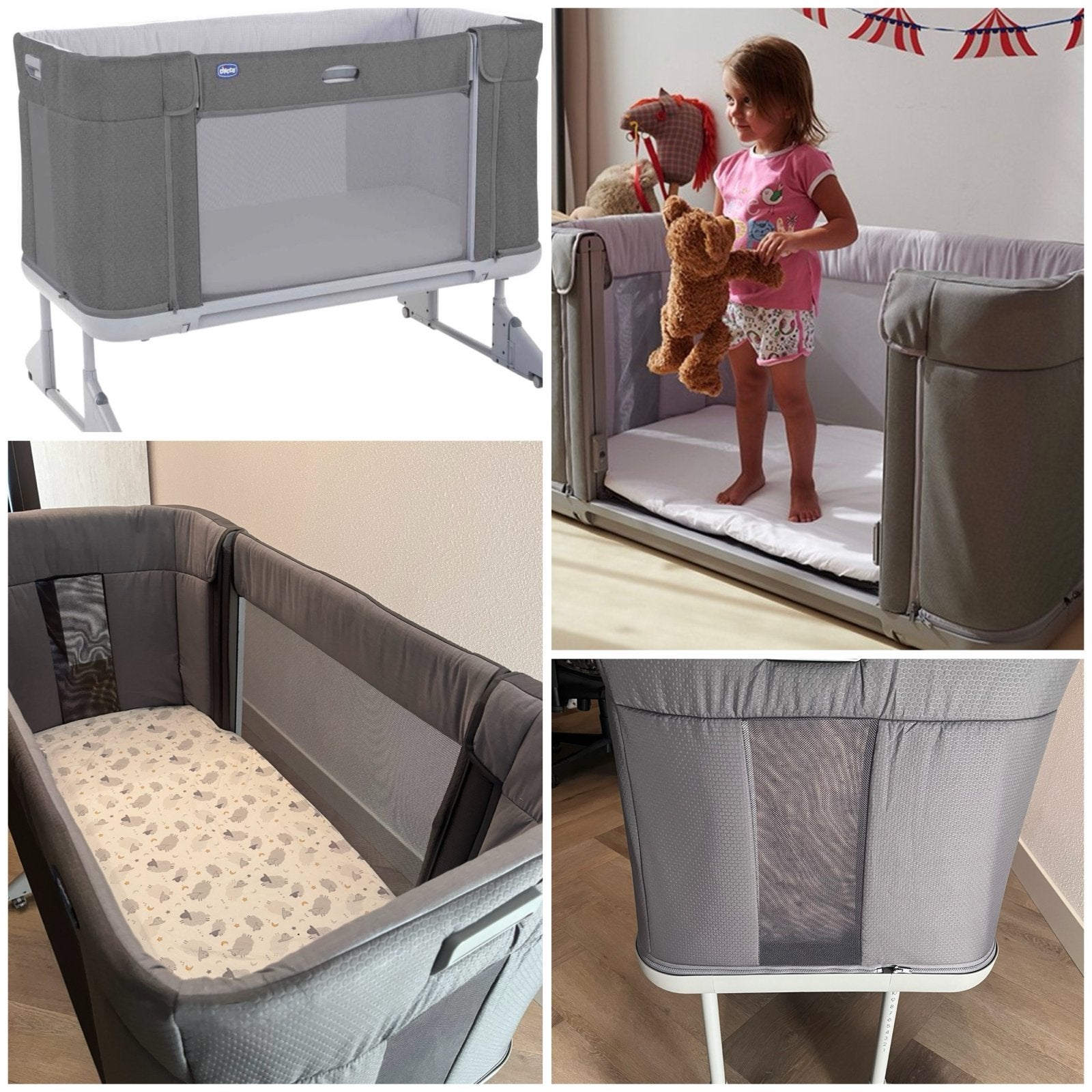 Chicco Next2Me Forever Co-Sleeper/Ledikant - Grijs, Kinderen en Baby's, Ophalen, Zo goed als nieuw, Ledikant