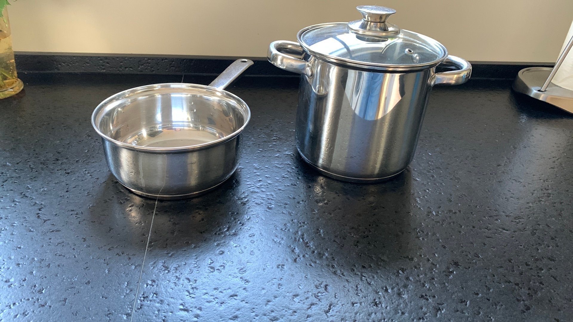 Kookpan Bardani en steelpan Le Chef voor camping en thuis, Huis en Inrichting, Gebruikt, Ophalen of Verzenden, Rvs, Kookpan