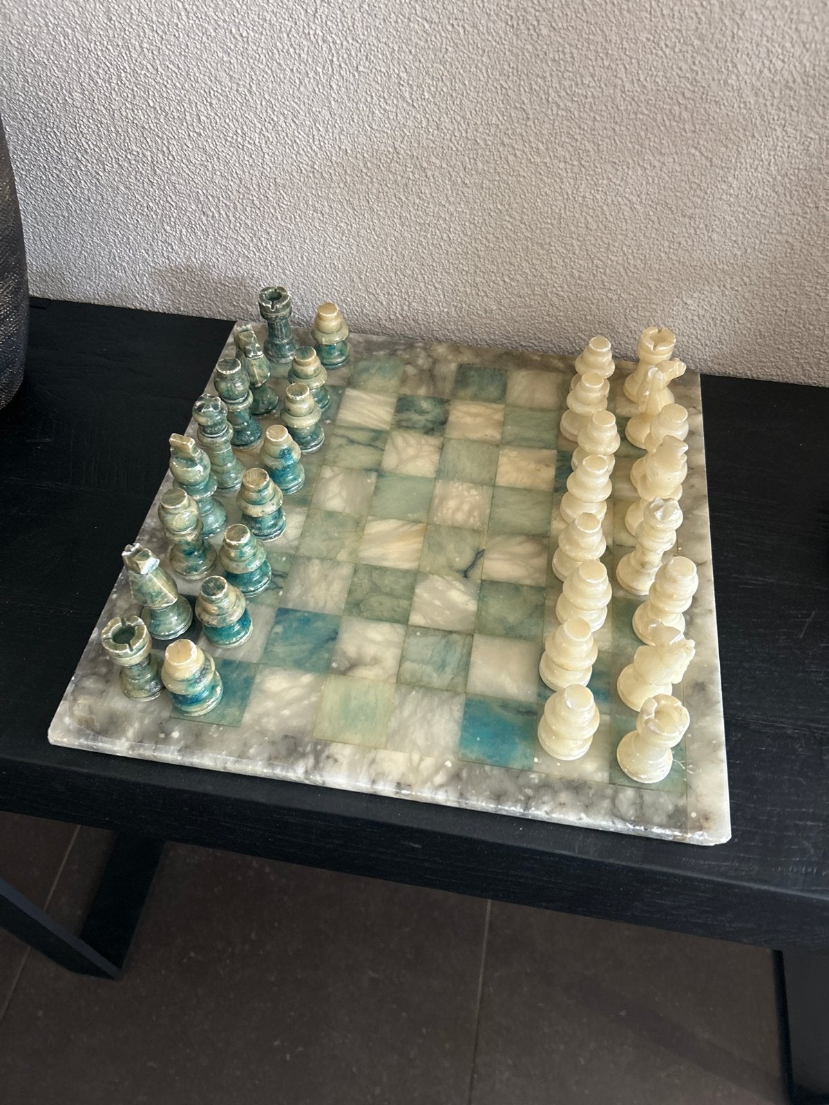 Marmer steen schaakbord, Een of twee spelers, Ophalen, Gebruikt