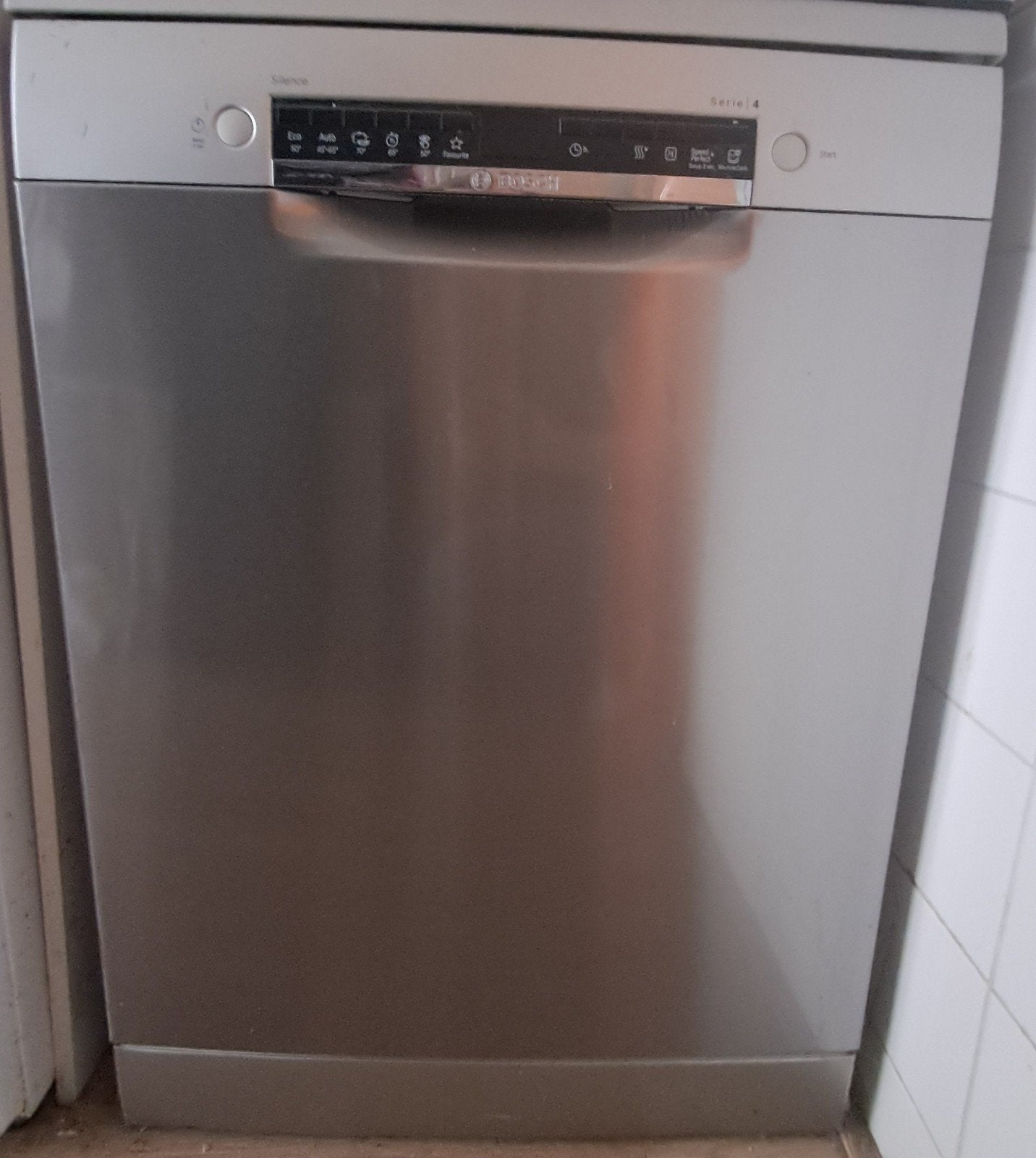 Bosch Serie 4 Vrijstaande Vaatwasser - Zilver, Ophalen, Gebruikt, 60 cm of meer, Eco programma