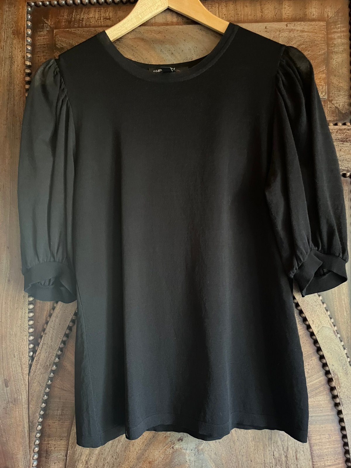 Zwarte top van MarcCain, Maat 38/40 (M), Verzenden, Zwart, Zo goed als nieuw