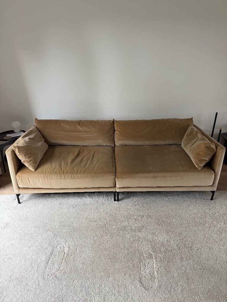 SOFACOMPANY Vincent bank – Velour Matt Beige (ruime 2 zits), Huis en Inrichting, Ophalen, Gebruikt, Driepersoons, 75 tot 100 cm