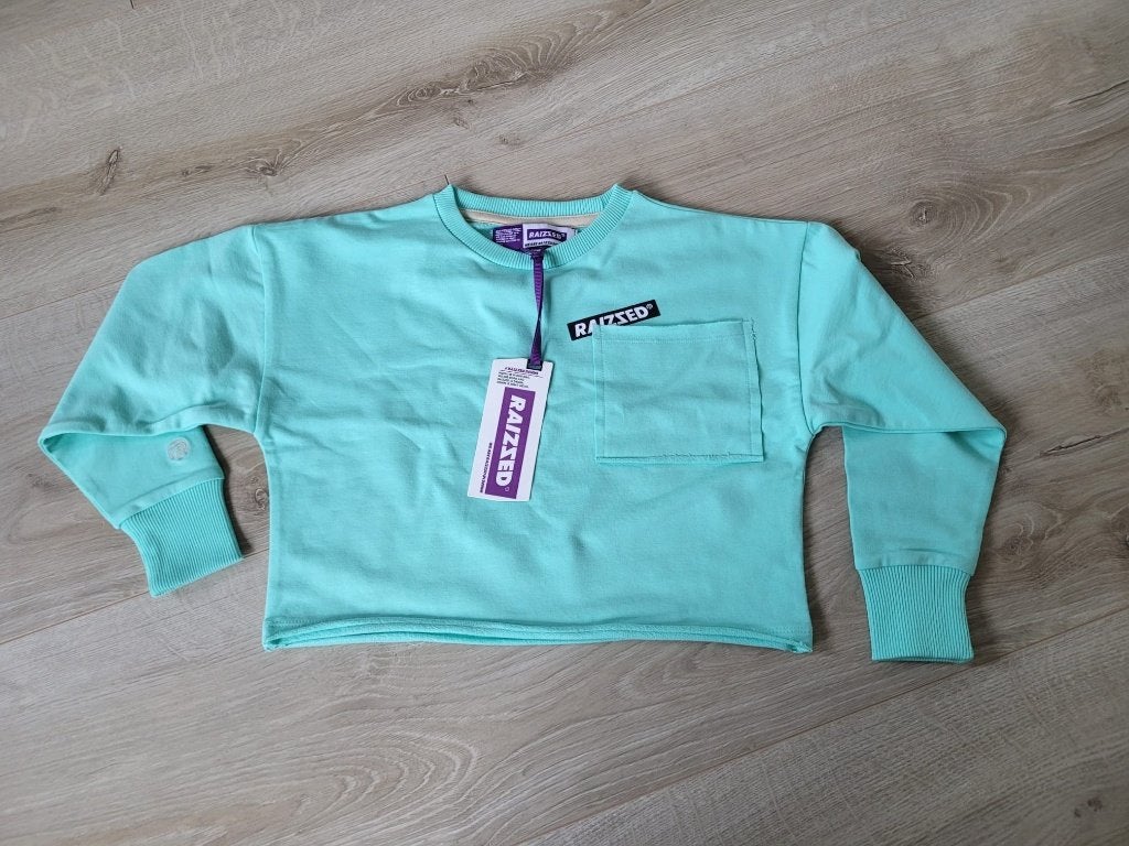 Korte turquoise trui Raizzed kids maat 116, Meisje, Trui of Vest, Nieuw, Ophalen of Verzenden