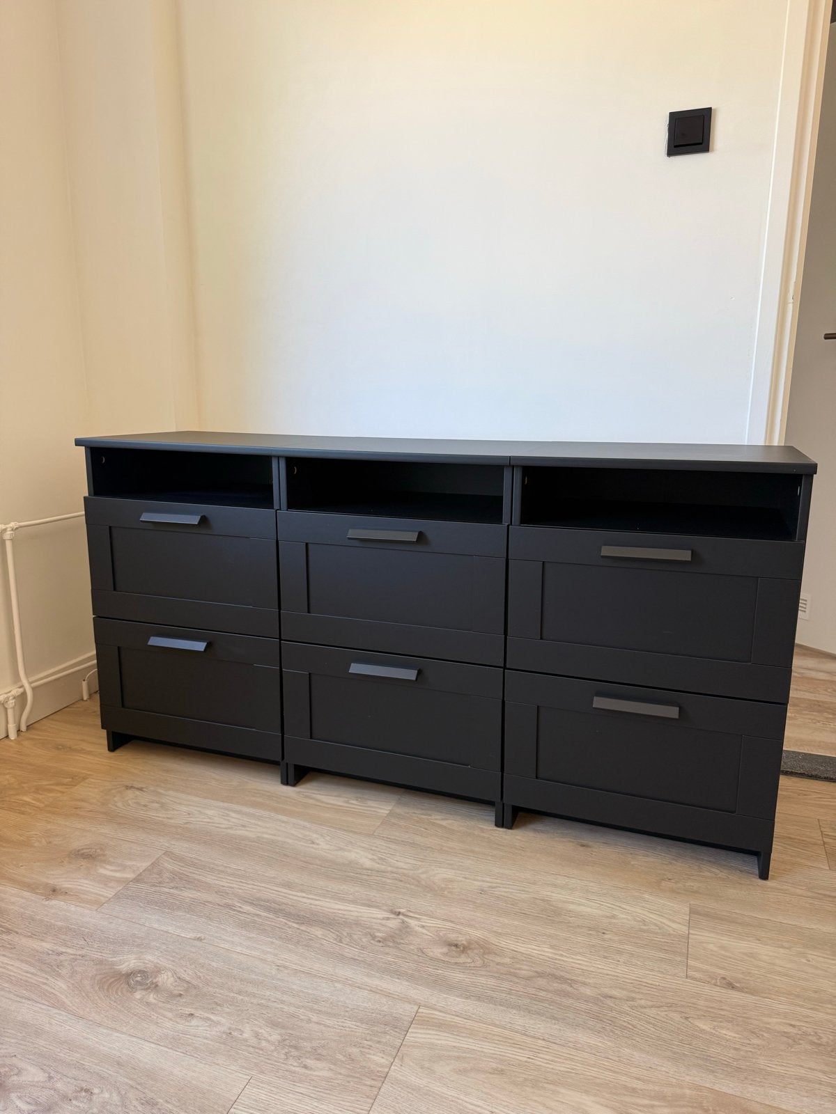 IKEA ladekastjes zwart – 2 lades – Per stuk of als set, Ophalen, Minder dan 50 cm, 1 of 2 laden, Zo goed als nieuw