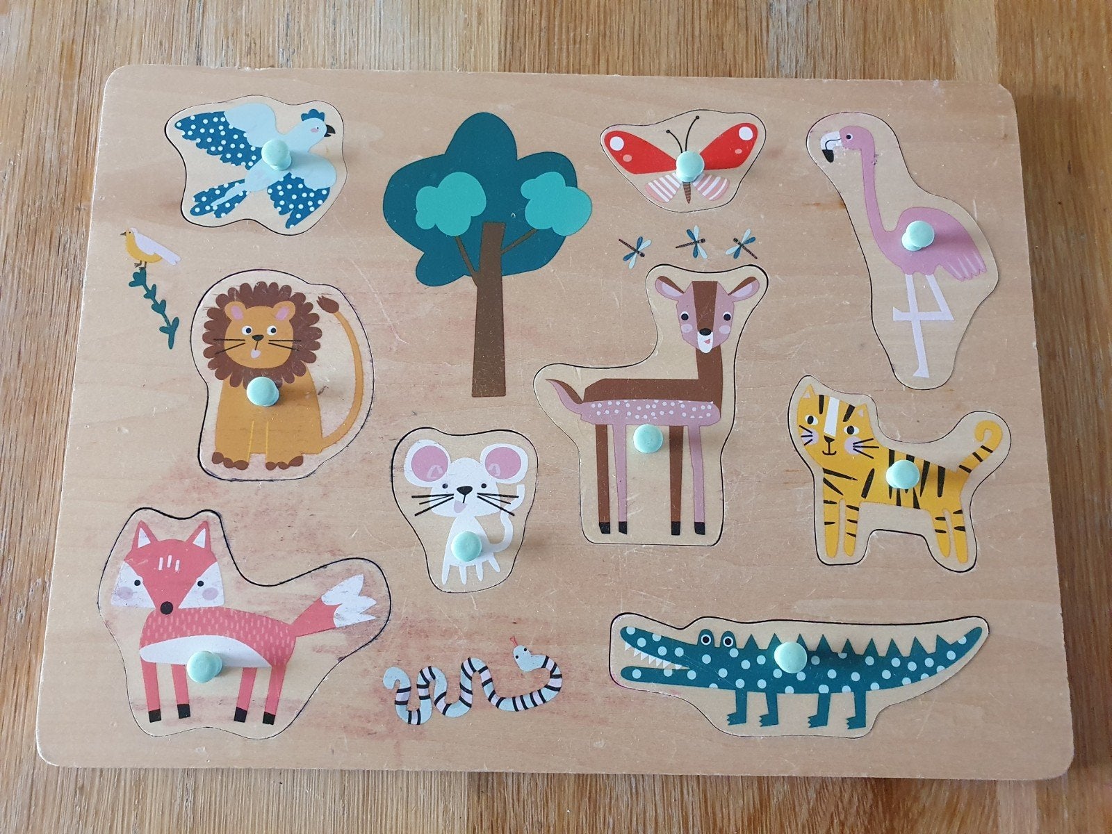 Houten Dieren Puzzel voor Kinderen - Gebruikt, Ophalen of Verzenden, Gebruikt, Overige typen