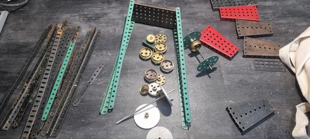 Grote partij vintage Meccano onderdelen, Ophalen of Verzenden, Gebruikt, Overige merken