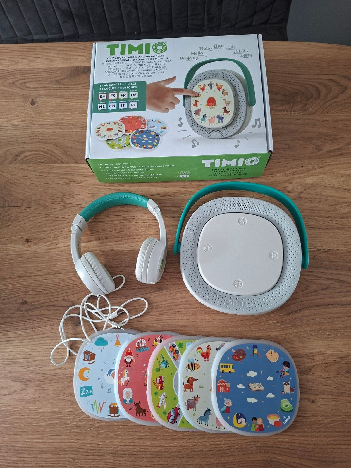 Timio starterset, rugzak en 26 audiodiscs, Kinderen en Baby's, Speelgoed | Educatief en Creatief, Zo goed als nieuw, Taal en Lezen