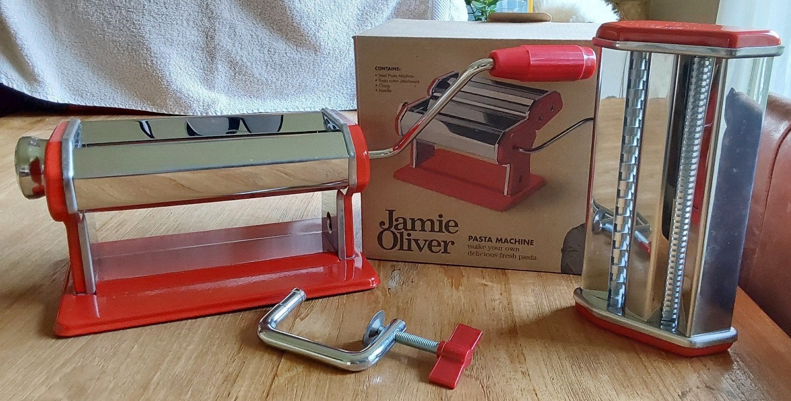 Jamie Oliver Pastamachine - Maak zelf verse pasta!, Ophalen, Gebruikt, Metaal, Pastamachine