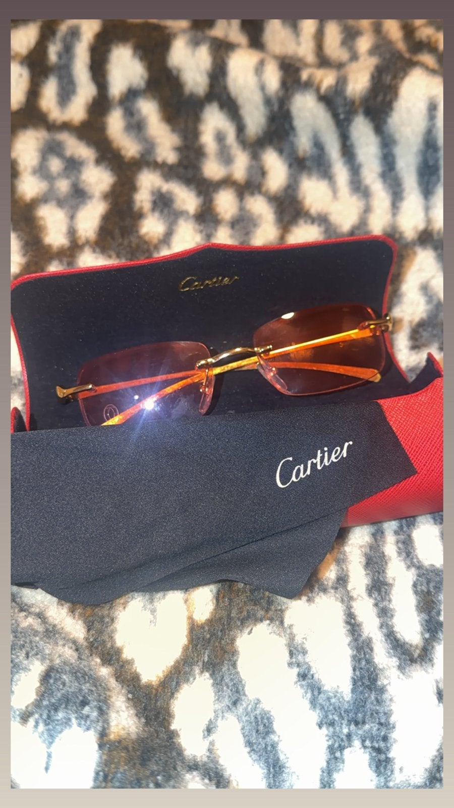 Luxe Cartier bril rood, Overige merken, Gebruikt, Ophalen of Verzenden, Rood