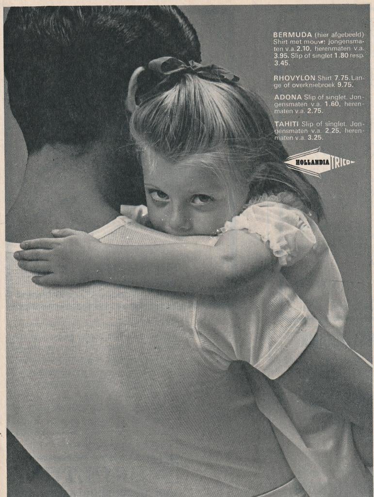 retro reclame 1966 Hollandia kinder ondergoed & pyjama, Verzenden, Overige typen