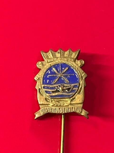 Emaille Speldje Kon. Marine  Quaerimus ut Vincamus, Verzenden, Gebruikt, Transport, Speldje of Pin