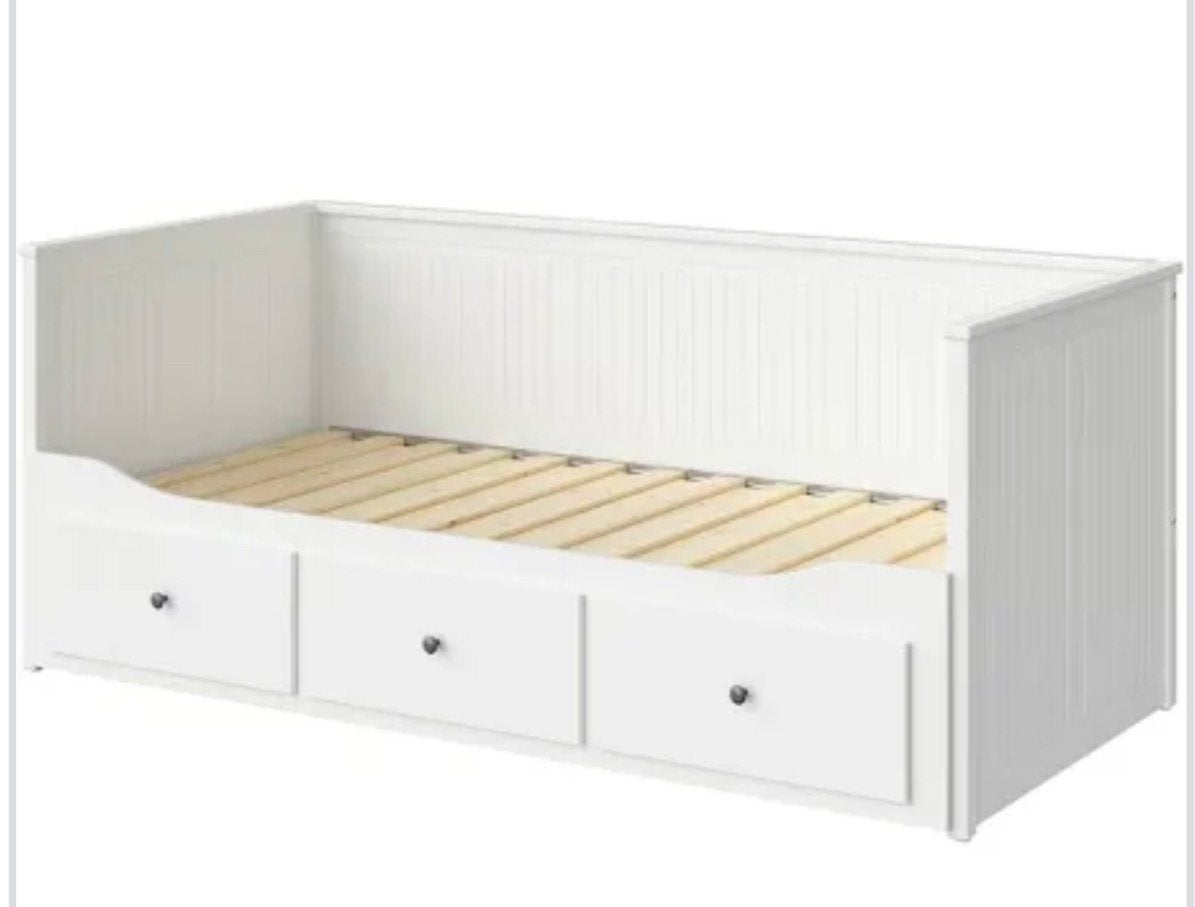GRATIS Hemnes bedbank, Ophalen, Gebruikt, Wit, Tweepersoons