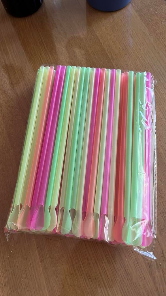 Nu €4!! Lepelrietjes slush, smoothie, ijskoffie, milkshake, Verzenden, Nieuw, Feestartikel, Overige