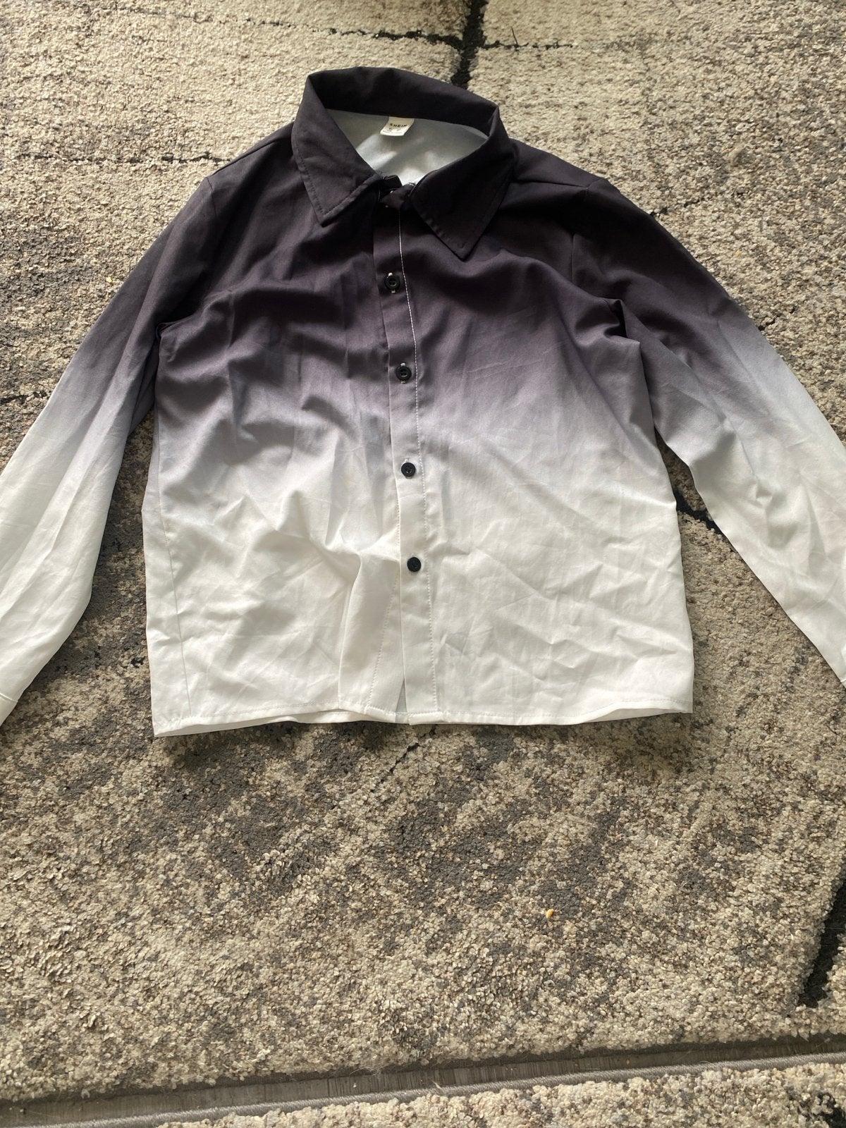 Shein Jongens Overhemd Zwart-Wit Ombre Maat 134, Ophalen, Nieuw, Jongen, Overhemd of Blouse