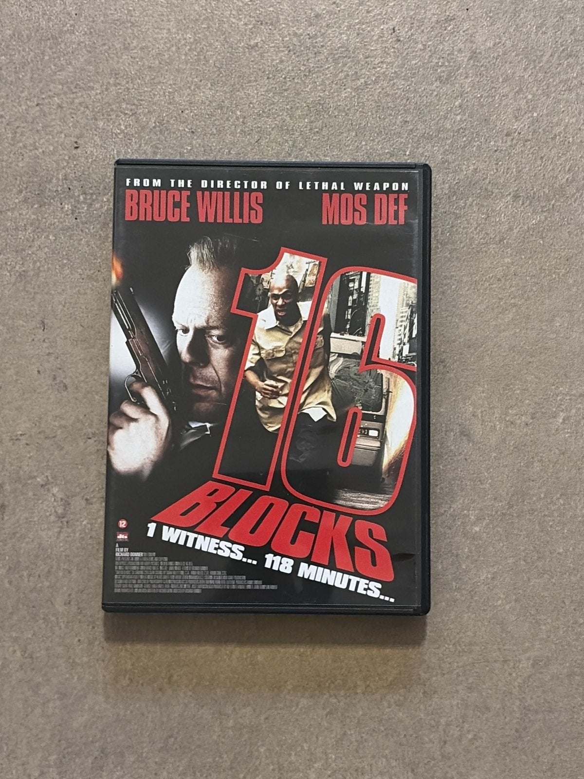 16 Blocks DVD met Bruce Willis en Mos Def, Vanaf 12 jaar, Ophalen of Verzenden, Gebruikt, Actiethriller