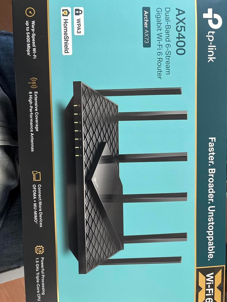 TP-Link Archer AX73 AX5400 Dual-Band Gigabit Wi-Fi 6 Router, Computers en Software, Routers en Modems, Ophalen of Verzenden, Zo goed als nieuw