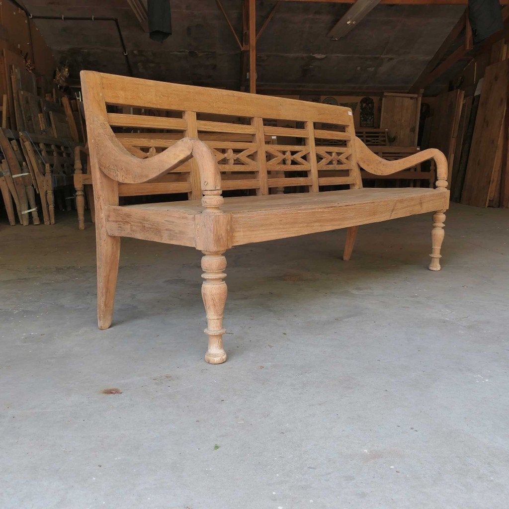 Tuinbank RQ12 Teak hout stationsbank Ibiza bank tuin terras, Ophalen of Verzenden