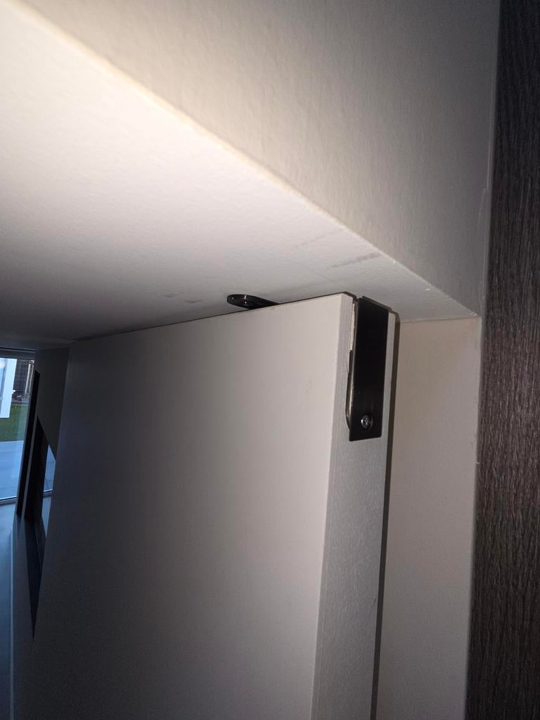 Moderne dichte binnendeur, wit, inclusief beslag, Gebruikt, 80 tot 100 cm, 215 cm of meer, Binnendeur