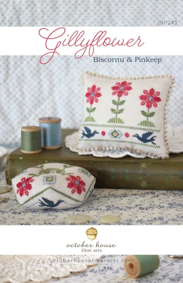 Gillyflower - October House - Fiber arts Biscornu & Pinkeep, Ophalen of Verzenden, Zo goed als nieuw, Handborduren, Patroon