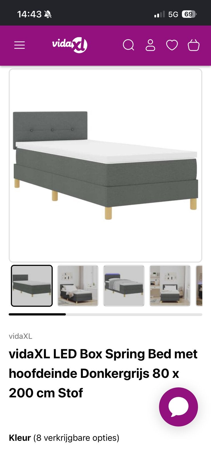 Bijna nieuwe boxspring, Ophalen