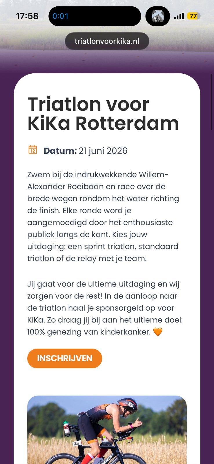 1x entree Standaard Triatlon voor KIKA 21/06, Tickets en Kaartjes, Kortingen en Cadeaubonnen, Eén persoon, Overige soorten