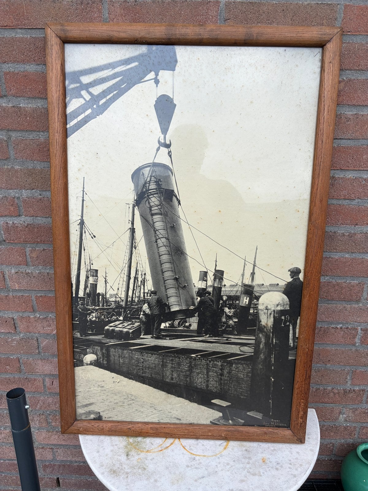 Grote oude repro foto IJMUIDEN foto M. SCHIPPER, Ophalen of Verzenden, Rechthoekig, 50 tot 100 cm, Minder dan 100 cm
